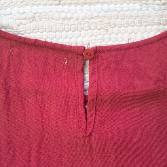 Polagram Red Long Sleeve Peplum Top with Folk Inspired Floral Embroidery Size M - Picture 9 of 12